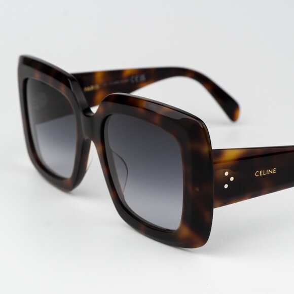 Celine 3 DOTS Women Sunglasses Havana Gradient Smoke Geometric CL40263I 53B - Picture 6 of 12